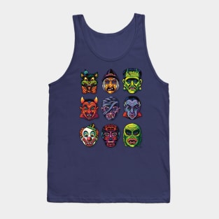 Retro Halloween Masks Tank Top